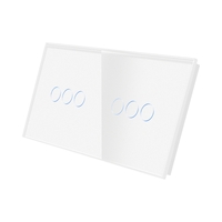 Panou Intrerupator Triplu + Triplu cu Touch Din Sticla LUXION, alb