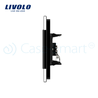 Priza redare sunet LIVOLO cu rama din sticla, negru