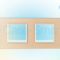 Rama intrerupator cu touch simplu+priza tripla LIVOLO din sticla, auriu