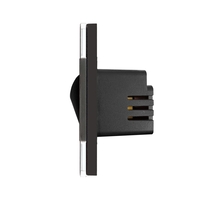 Lampa de Veghe LED cu Lumina Alb - Neutra LUXION cu Rama de Sticla, negru