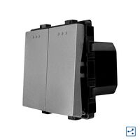 Modul Intrerupator Dublu Cap Scara Mecanic LUXION, gri