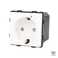 Modul Priza Inteligenta Wi-Fi cu Monitorizare Consum, Fara Rama Din Sticla LUXION, alb