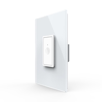 Intrerupator Simplu cu Touch Livolo cu Rama Din Sticla 1M - Serie Noua, alb