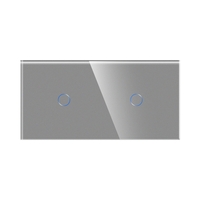 Intrerupator Simplu + Simplu cu Touch din Sticla LUXION, gri