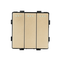 Modul Intrerupator Triplu Mecanic LUXION, auriu