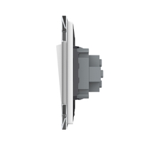 Intrerupator Simplu Mecanic si Cap Scara , 2 Module LIVOLO cu Rama din Sticla - Serie Noua, alb