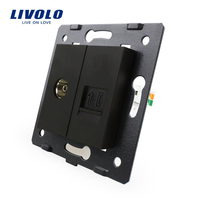 Priza dubla TV + telefon Livolo, negru