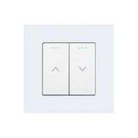 Intrerupator Jaluzele Mecanic LUXION cu Rama din Sticla, alb