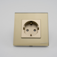 Priza Simpla LUXION cu Rama din Sticla, auriu