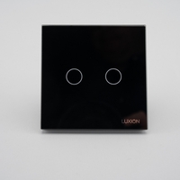 Intrerupator Dublu cu Touch din Sticla LUXION, negru