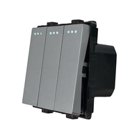 Modul Intrerupator Triplu Mecanic LUXION, gri