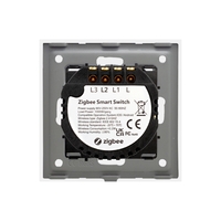 Intrerupator Triplu cu Touch din Sticla LUXION, protocol ZigBee, auriu