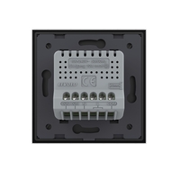 Intrerupator Dublu Draperie cu Touch LIVOLO din Sticla - Protocol ZigBee EC, negru