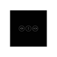 Panou Intrerupator Draperii cu Touch Din Sticla LUXION, negru