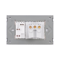 Priza Schuko + Universala Italiana cu Rama din Sticla LUXION, Standard Italian, 3M, alb