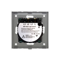 Intrerupator Simplu Wi-Fi + RF433 cu Touch din Sticla LUXION, auriu