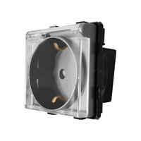 Modul Priza Simpla cu Capac Fara Rama Din Sticla LUXION, gri