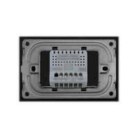 Intrerupator Dublu Cap Scara / Cruce cu Touch LIVOLO din Sticla – Standard Italian, negru