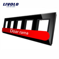 Rama cvintuplu din sticla Livolo, negru