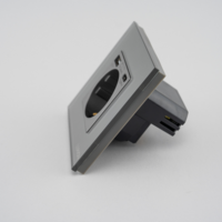 Priza Simpla + USB-A + USB-C LUXION cu Rama din Sticla, gri