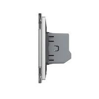Intrerupator Simplu Cap Scara / Cruce cu Touch LIVOLO cu Rama din Sticla - Protocol Zigbee EC, gri