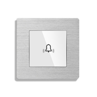 Buton Sonerie cu Touch, cu Revenire, din Sticla si Rama de Aluminiu LUXION, alb