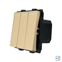 Modul Intrerupator Triplu Cap Scara Mecanic LUXION, auriu