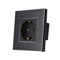 Priza Simpla LUXION cu rama din aluminiu, negru