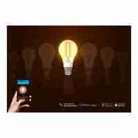 Bec inteligent LED Wireless Homeflow B-5008, B22, 5.5W (40W), 500lm, dimabil, filament, lumina calda, Control de pe telefonul mobil