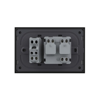 Priza dubla italiana Livolo cu rama din sticla - standard italian, negru