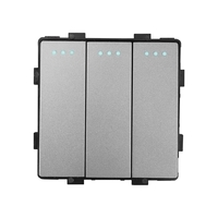 Modul Intrerupator Triplu Cap Scara Mecanic LUXION, gri