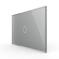 Panou intrerupator simplu cu touch Livolo din sticla, standard Italian - Serie noua, gri