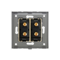 Priza Dubla cu Module Inguste cu Rama din Sticla LUXION, auriu