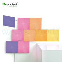 Pachet 4 Panouri luminoase inteligente Nanoleaf Canvas cu senzor muzica pentru extindere kit de baza Canvas, LED RGBW