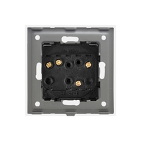 Intrerupator Dublu Mecanic cu Reset / Revenire LUXION cu Rama din Sticla, auriu