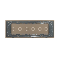 Panou Intrerupator Dublu + Dublu + Dublu cu Touch LIVOLO din Sticla, Standard Italian - 6/7M, auriu