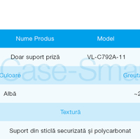 Priza blank/goala Livolo cu rama din sticla, alb