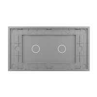 Panou Intrerupator Simplu + Simplu cu Touch LIVOLO din Sticla, Standard Italian - 4M, gri