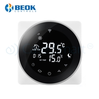 Termostat Wireless pentru incalzirea electrica in pardoseala Beok TGR87WiFi-EP, Functie Anti-inghet, Setare interval de functionare, Control de pe telefonul mobil