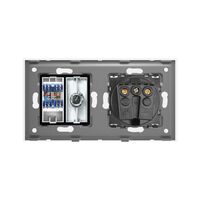 Priza Schuko + TV + Internet cu Rama Din Sticla LUXION, alb