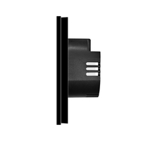 Intrerupator Dublu cu Touch din Sticla si Rama de Aluminiu LUXION, protocol ZigBee, negru