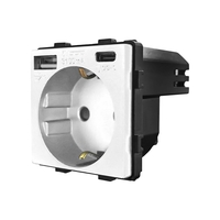 Modul Priza Simpla + USB-A + USB-C LUXION, alb
