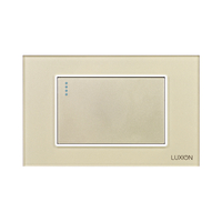 Intrerupator cu Revenire (Sonerie) Mecanic LUXION cu Rama din Sticla, Standard Italian, 3M, auriu