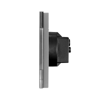 Priza Cvadrupla LUXION cu rama din sticla, gri