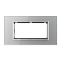 Rama din sticla Livolo standard Italian 4 module - Serie noua, gri