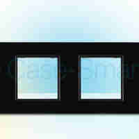 Rama priza cvadrupla Livolo din sticla, negru