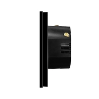 Intrerupator Simplu Cap Scara / Cruce cu Touch din Sticla si Rama de Aluminiu LUXION, Serie A, negru