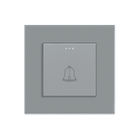 Buton de Sonerie Mecanic LUXION cu Rama din Sticla, gri