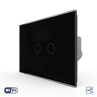 Intrerupator Dublu Cap Scara / Cruce Wi-Fi cu Touch LIVOLO, standard italian, negru