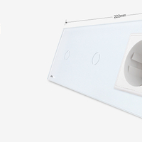 Intrerupator LIVOLO simplu+simplu cu touch si priza din sticla, alb